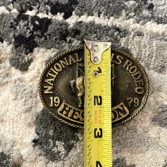 Hesston Rodeo Antique Belt Buckle Solid Metal Western Collector - Picture 5 of 6